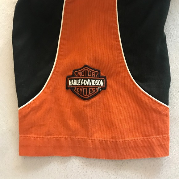 Harley Davidson Motorcycles Button Up Shirt Black Short Sleeve Stitched Logos - Picture 8 of 11